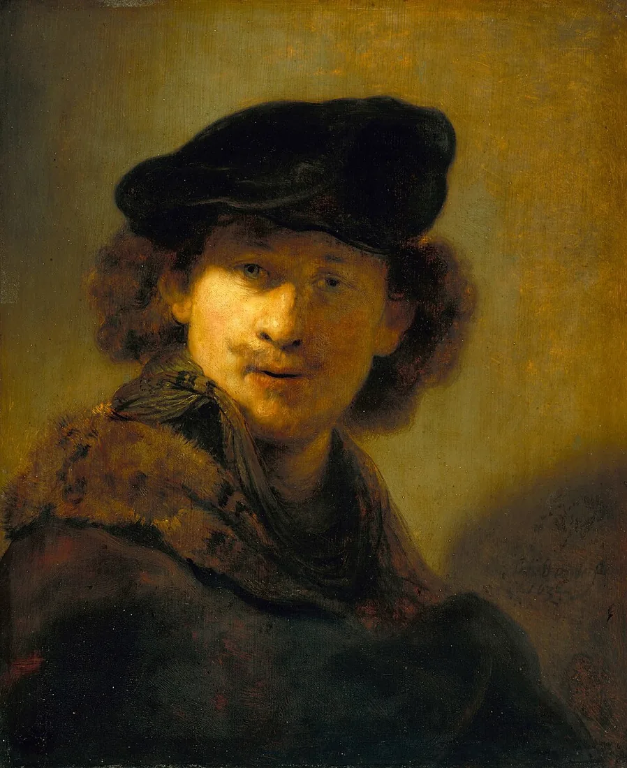 Self-Portrait with Velvet Beret and Furred Mantle