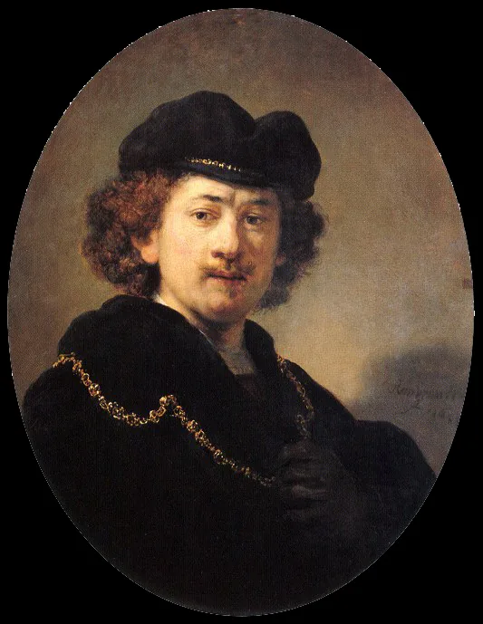 Self-portrait Wearing a Toque and a Gold Chain